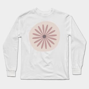 Minimalist Abstract  Flower Circle  Cute Minimali Pink  design Long Sleeve T-Shirt